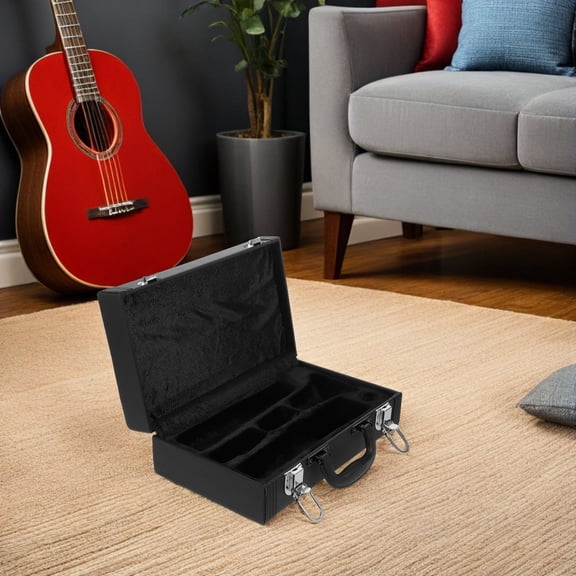 UPOUART Black Clarinet Case with Latch Lock and Anti Pressure Design for Instrument Protection