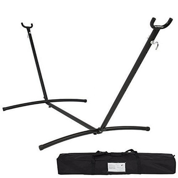 G3C20413LMeda| 9' Portable Heavy-Duty Steel Hammock Stand W/Carrying Case Weather-Resistant Finish, 450lb. Capacity, Black