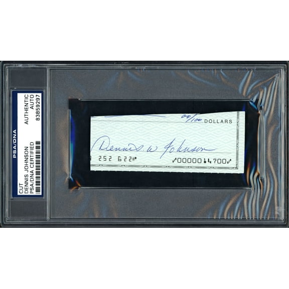 Dennis Johnson Autographed Cut Signature From Check Seattle Sonics PSA/DNA 99216