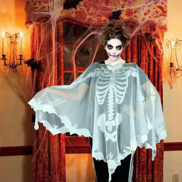Poncho de esqueleto de halloween poncho de capa suelta de halloween Poncho de esqueleto de Halloween Vacaciones de Halloween Suave Exquisito Poncho de capa suelto Fiesta Escenario ANGGREK Otros