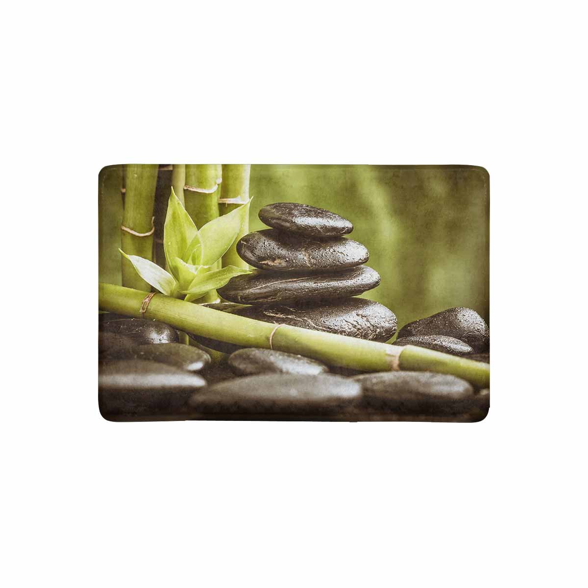 MKHERT Spa Natural Theme Zen Basalt Stones and Bamboo Doormat Rug Home