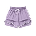 thumbnail image 2 of VV AVEORS Women'S 2 In 1 Running Shorts Quick Dry High Waisted Drawstring Athletic Workout Short For Gym Yoga With Liner 2 Pockets Purple S, 2 of 5