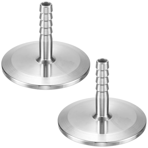 Uxcell 2-Pack Tri Sanitary 1.5 in Clamp Barbed Fittings to 1/4 in Hose Adapter Stainless Steel Pipe Fitting Ferrule OD 50.5mm