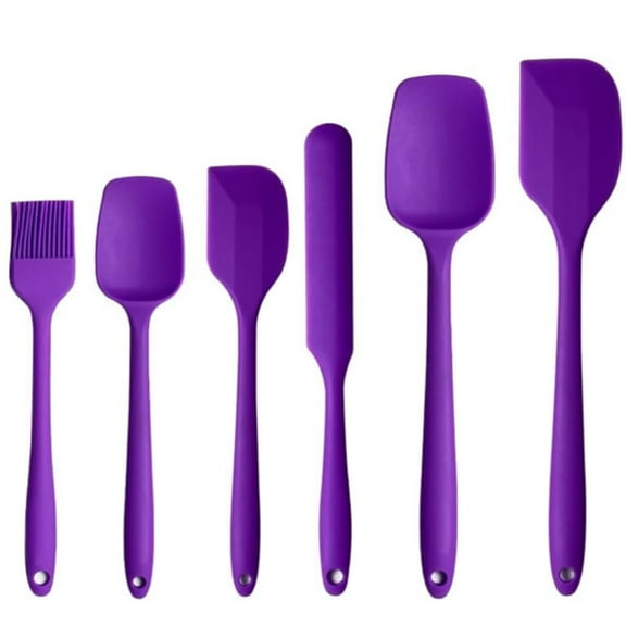 6 Pcs Silicone Spatula Set - High Heat Resistant (600°F),Non-Stick,Flexible Kitchen Utensils for Mixing,Stirring,Folding & Serving - Dishwasher Safe,Durable & Easy to Clean