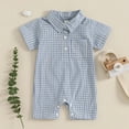 thumbnail image 2 of TOOYOU Boys Romper Baby Children Summer Short Sleeve Jumpsuit Breathable Playsuit Bodysuits For Toddler ,Size 0-3 Months Blue, 2 of 4