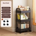 thumbnail image 2 of Rolling Multi-Tier Storage Cart: 2-5 Tier Organizer for Kitchen, Living Room & Office (Black/White), 2 of 7