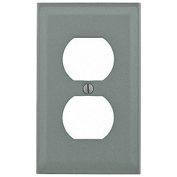 Hubbell Wiring Device-Kellems Single Receptacle Cover,Ivory HBL3043BEIV