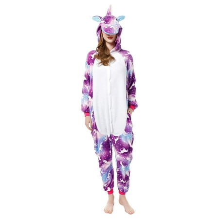 

Womens Unicorn Onesie Comfy Pyjamas Soft Sleepsuit Pajamas Animal One Piece Flannel Sleepwear