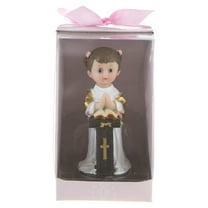 Mega Favors Keepsake Figurine 12 pcs Baby Girl Holding Bible Standing by Alter | Awesome Decorations or Party Favors | for Baptism, First Communion, Religious and Special Celebrations