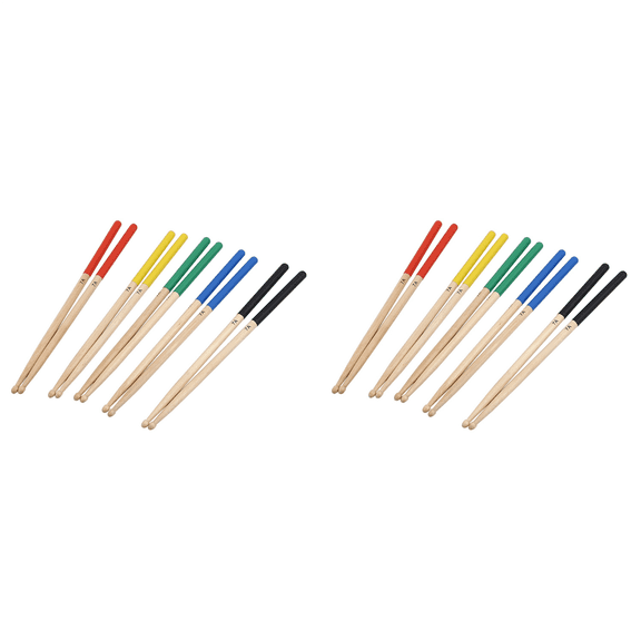 10 Pairs 7A Maple Drum Sticks /Children, Fit for All Drum Sets Drum Accessories Multi Color