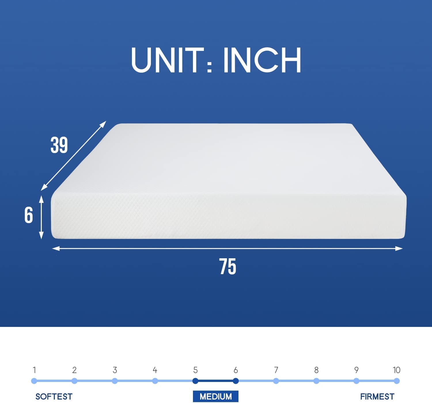 YRLLENSDAN Twin Mattress 6 Inch, Twin Memory Foam Mattress 6 Inch Twin Mattress Firm Twin Mattress Gel Memory Foam Mattress