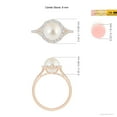 thumbnail image 5 of ANGARA South Sea Cultured Pearl Split Shank Ring with Halo in 14K Rose Gold for Women | June Birthstone, Birthday, Anniversary, Jewelry Gift for Women | Pearl Ring, 5 of 9