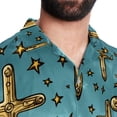 thumbnail image 5 of Easter Cross Men's Short Sleeve Poplin Shirt, Casual Printed Beach Button Down Summer Unisex Shirts, 5 of 6