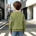 thumbnail image 6 of Atogsazn Kids Boys Oversized Sweatshirt Childrens Casual Long Sleeve Crew Neck Sweater Fall Winter Tops Clothes Army Green 10-11 Years Fashion, 6 of 9
