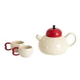 thumbnail image 2 of Juego de té de cerámica, regalo de inauguración de la casa para adultos, tazas de café con tetera y tazas para festivales, aniversarios en la sala de, 2 of 8