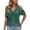 a-42GN111, variant on Womens Solid Color V Neck Front Gathered Cold Shoulder Blouse With Ruffle Short Sleeves Summer Regular Fit Daily Casual Tee Tops For Ladies Leisure Top XXL
