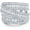 A-White Gold, variant on Eternity Ring Wedding Bands,18K Gold Plated 3 Rows Emerald Cut Lab Diamond Band Rings for Women Men