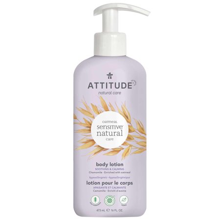 Attitude Soothing Body Lotion For Sensitive Skin Enriched With Oat And Chamomile, Ewg Verified, Hypoallergenic, Vegan And Cruelty-Free, 16 Fl Oz.