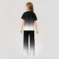 thumbnail image 3 of Abcomgle Girls Lounge Sets Size 10-12 Girls 2 Piece Outfits Gradient Short Sleeve T-Shirts and Wide Leg Pants Set Cute Trendy Girls Sweatsuit,4-5 Years, 3 of 4
