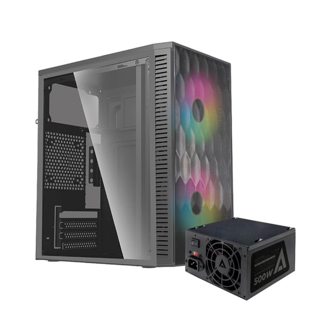 Gabinete Acteck Fuji GC470 Micro ATX Mini Torre 500W 2 Fan Acrilico Negro AC-935838