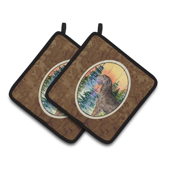 Carolines Treasures SS8205PTHD Irish Wolfhound Pair of Pot Holders, 7.5HX7.5W, multicolor