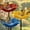 Blue+Red+Yellow, variant on Metal Flower Garden Stake Bird Bath Set (3 PCS) – Outdoor Bee Bath & Pollinator Water Station, Decorative Flower Bird Feeder for Yard, Lawn & Garden Red
