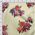 thumbnail image 3 of oneOone Organic Cotton Voile Fabric Leaves & Rose Watercolor Print Sewing Fabric BTY 42 Inch Wide, 3 of 4
