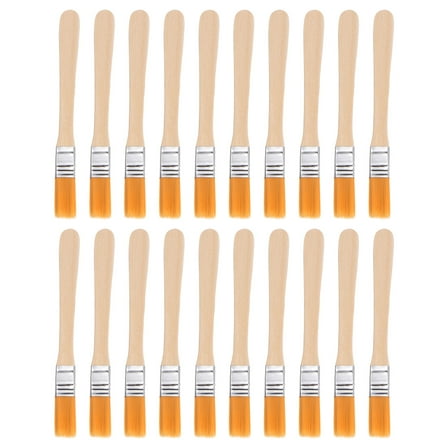 Uxcell 20pcs Paint Brushes 0.5" Paint Brush Nylon Flat Wall Paint Brush with Wood Handle for Furniture, Orange