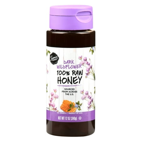 (2 Pack) Sam's Choice 100% Raw Honey, Dark Wildflower, 12