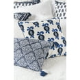 thumbnail image 4 of Lottie Floral Tasseled Indigo Blue Cotton Decor Throw Pillow, 14" x 22", 4 of 7