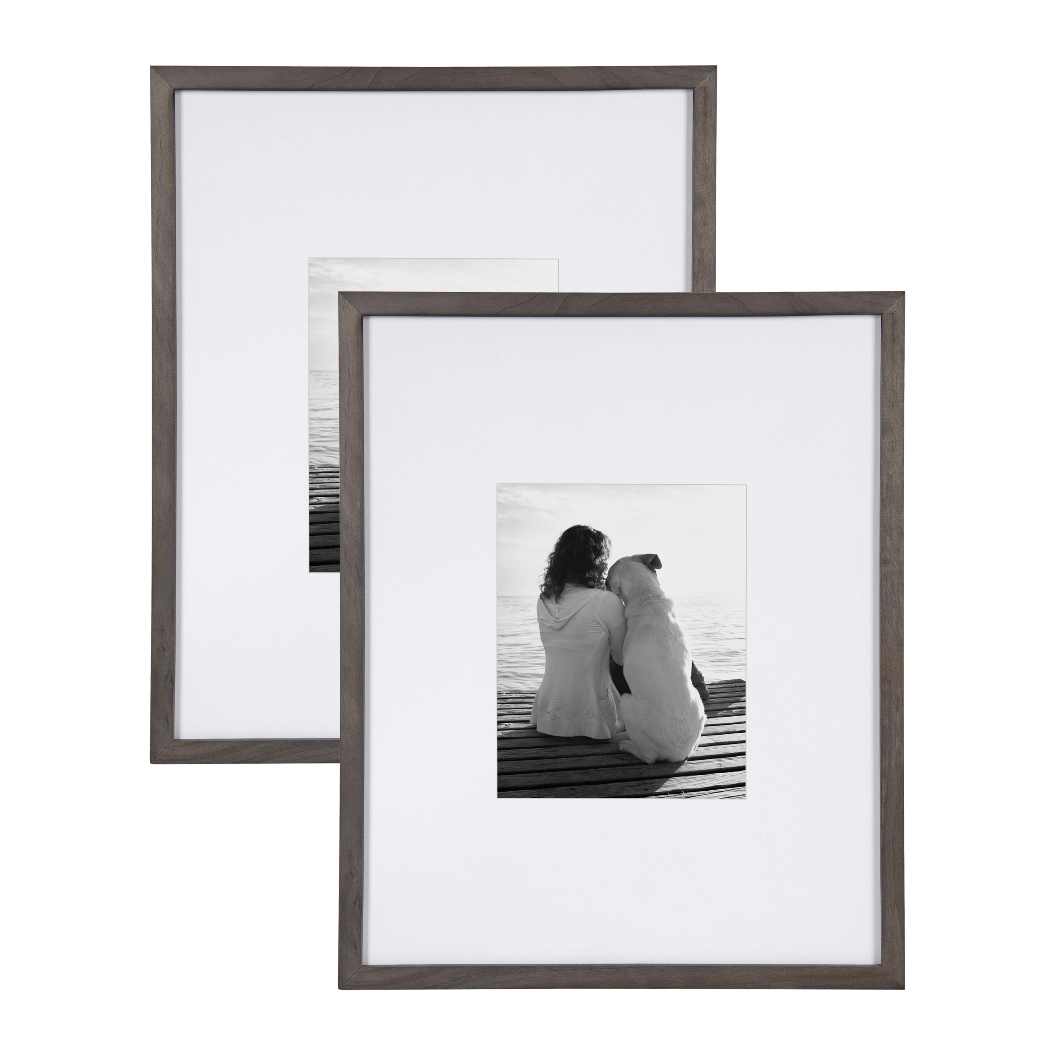 DesignOvation Gallery Wood Photo Frame Set for Customizable Wall