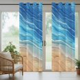 thumbnail image 3 of Outdoor Curtains for Patio Waterproof, Blue Ombre Coastal Windproof Pravicy Outside Porch Blackout Curtain, Summer Nautical Beach Ocean Seaside Sun Blocking Grommets Curtains for Cabana 54"x95", 3 of 9