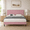 Pink, variant on 4 Ever Winner Adjustable Twin Bed Frame, Pink Upholstered with Tufted Headboard forbedroom