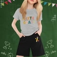 thumbnail image 4 of Shadoumai Baby Girl Sets Graphic Print Crop Tops and Shorts Set Fashionable Hoodie Pullover Tops and Pants, 4 of 4