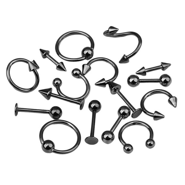 Anillos de Joyería de moda BLESIY acero inoxidable 16 Piezas 13-15 Mm