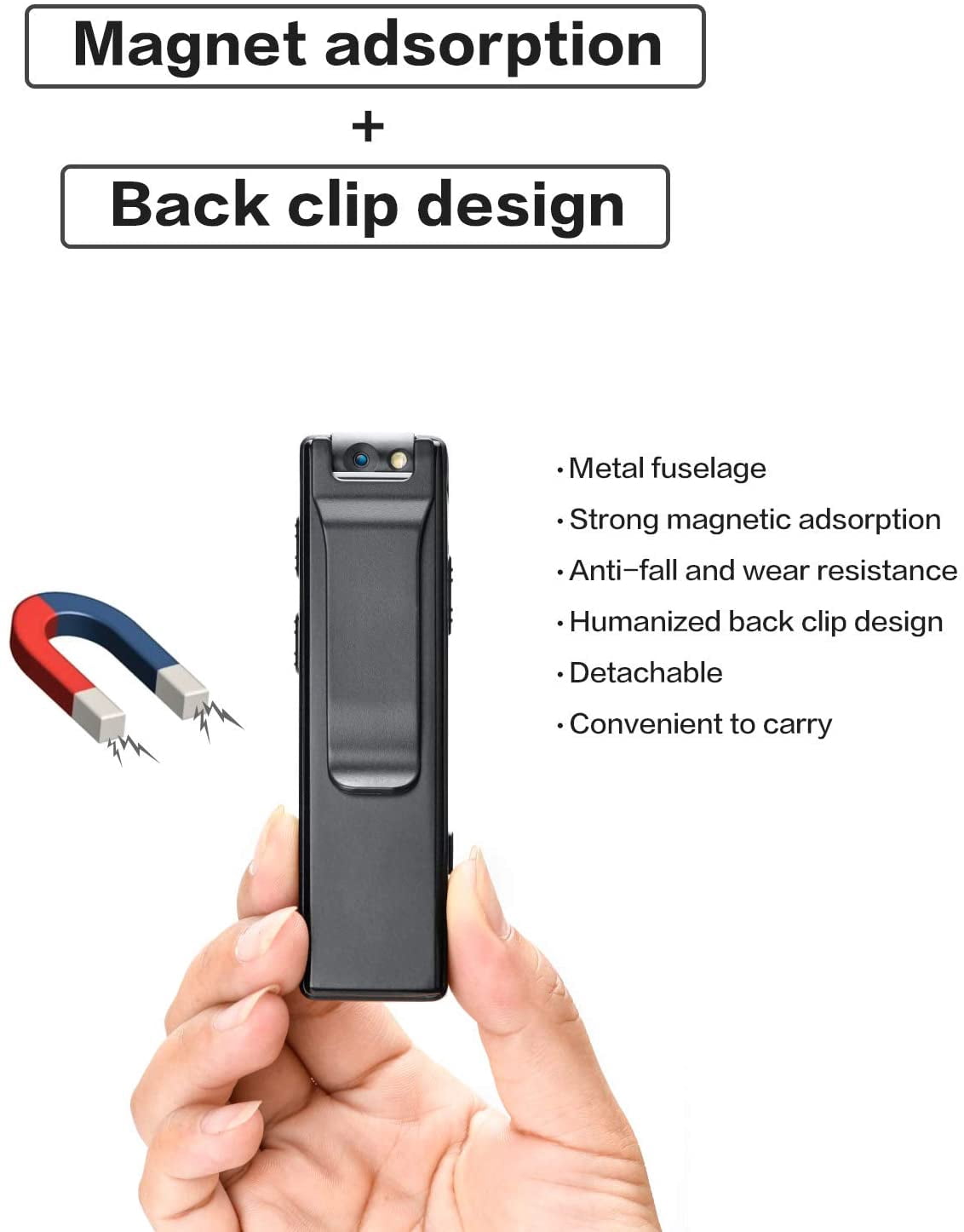 TELELE 64GB Mini Body Camera - 1080P HD Wearable Security Camera with Motion Detection, 130° Wide Angle, 6H Battery Life, No WiFi Needed (Includes 64GB Card)