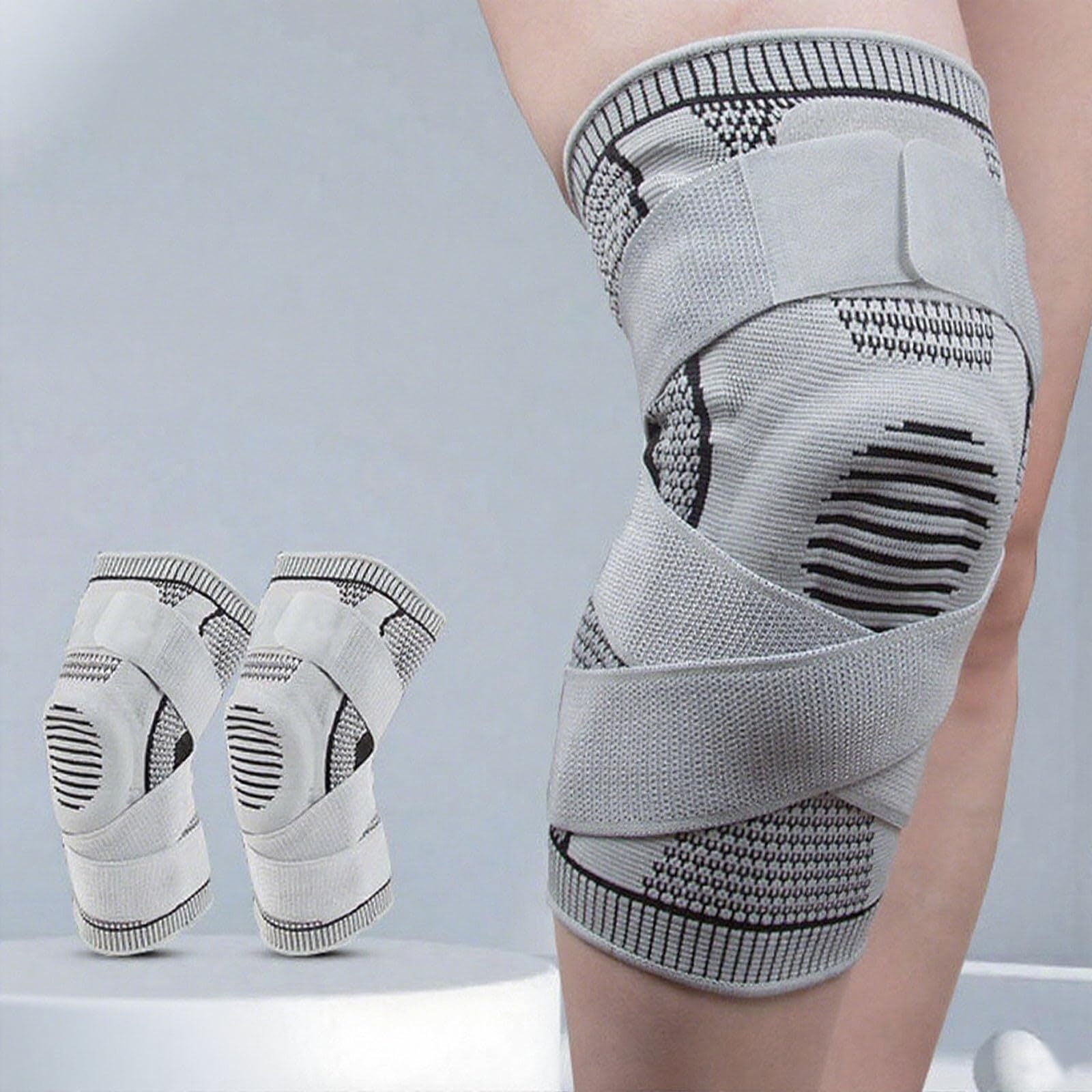 Motionmax Knee Pro - Protective Short-Style Strap-On Knee Sleeve Brace for Fitness, Running, Outdoor Sports & Meniscus Support (Knee Braces Generic)