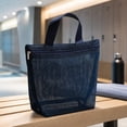 thumbnail image 5 of Mesh Storage Bag - Portable Zipper Tote for Travel & Daily Organizer - Handheld Breathable Toiletry Bag for Bathroom, Beach, Pool Navy, 5 of 7