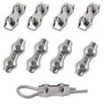 thumbnail image 1 of 10PCS Steel Cable Clamps, 304 Stainless Steel Cable Clamps, Duplex Clips, Rope Clamps, Cable Clips for Construction Sites and Ships, Clotheslines, Awn, 1 of 5