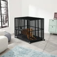 BingoPaw Metal Jumbo Dog Crate Kennel Strong Pet Cage with Wheels