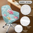 thumbnail image 5 of Xoenoiee Turtle Hibiscus Print Velvet Curved Back Dining Room Chair Covers with Arms Stretch Swivel Bar Stool Chair Slipcover, Removable Vanity Kitchen Office Desk Armchair Protector Covers, 5 of 7