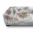 thumbnail image 3 of Floral Soft Flannel Fleece Throw Blanket, Vintage Rose Flower Bouquets Romance Love Wedding Themed Nostalgic Image, Cozy Plush for Indoor and Outdoor Use, 70" x 90", Dark Coral Blue Tan, by Ambesonne, 3 of 6