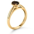 thumbnail image 3 of Gem Stone King 10K Yellow Gold Brown Smoky Quartz Solitaire Engagement Ring for Women (0.75 Cttw, Oval 7X5MM, Gemstone Birthstone, Available in Size 5, 6, 7, 8, 9), 3 of 4