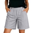 thumbnail image 4 of Oiangi Women's Dress Shorts High Waist Flat Front Shorts Casual Business Office Work Shorts with Pockets Gray 3XL, 4 of 5