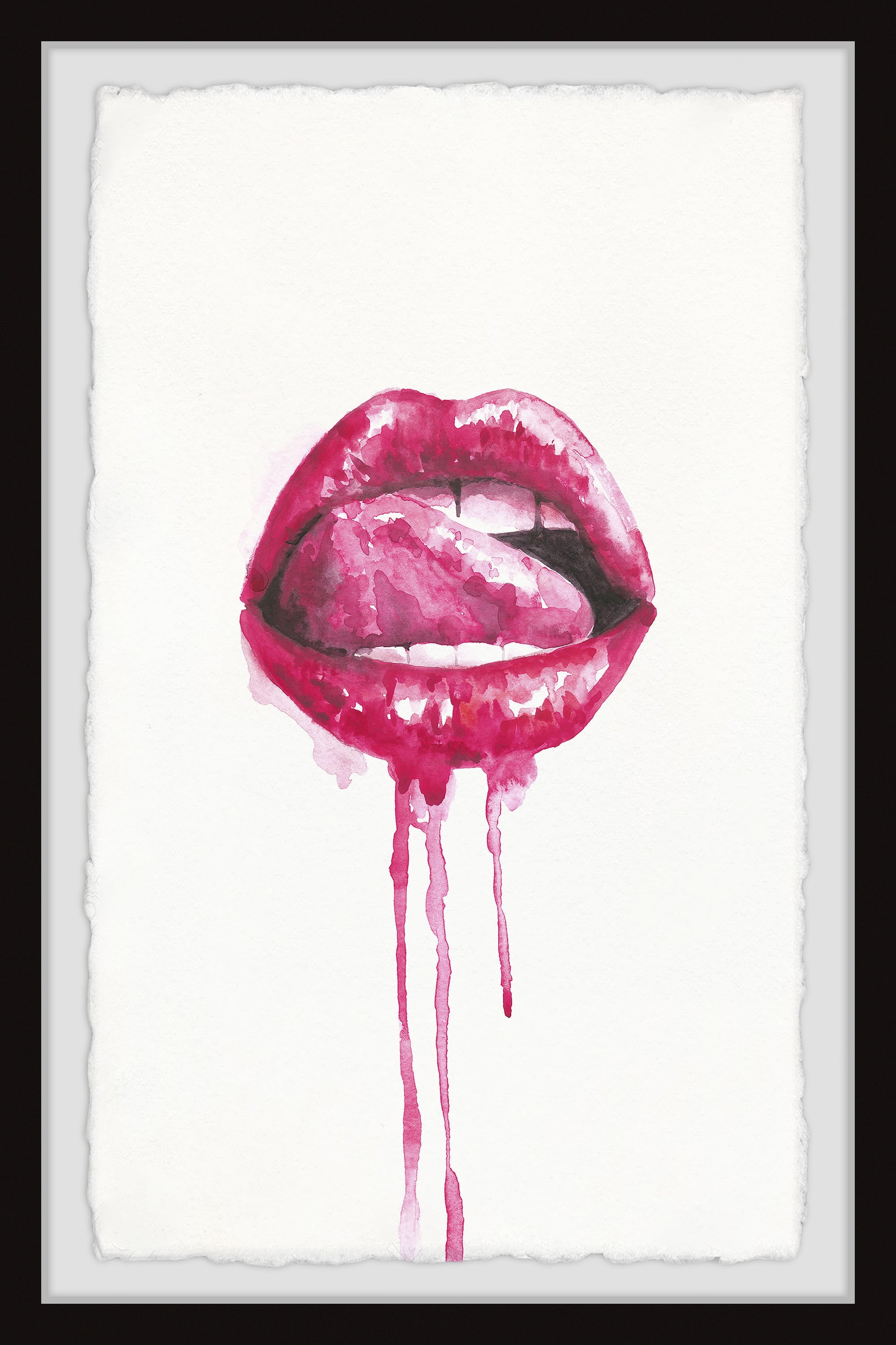Marmont Hill "Enticing Lips" Framed Painting Print