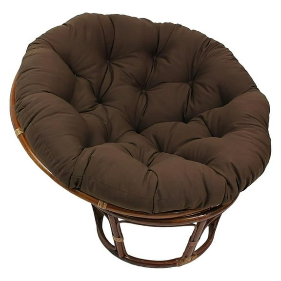 Twill Papasan Cushion 44 Inch, Chocolate - Round Floor Cushion for Rattan Chairs - Soft Premium Polyester Papasan Pad for Indoor Use