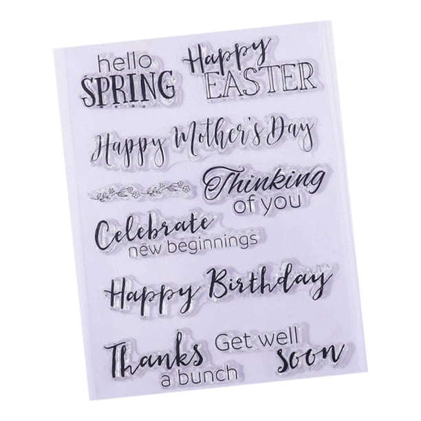 Sello de goma transparente para manualidades, sellos de letras, arte, álbumes de recortes Primavera