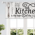 thumbnail image 4 of dinii Kitchen Curtains Rustic Farmhouse 55x39 Inch Rod Pocket Country Short Small Barn Fork and Spoon Wooden Wood Plank Board Vintage Printed Cafe Window Curtains Drapes Treatment Fabric 2 Panels, 4 of 5
