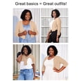 thumbnail image 3 of JuneFish Women's Plus Size Open Front Cropped Bolero Shrug Lightweight 3/4 Sleeve Cardigan Sweater, 3 of 4