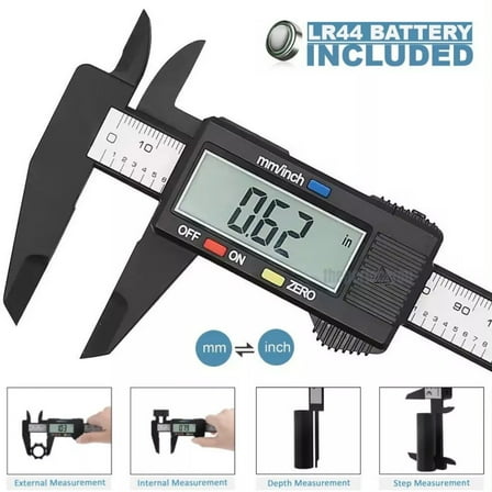 Digital Caliper, Caliper Measuring Tool with Stainless Steel, Electronic Micrometer Caliper with Large LCD Screen, Auto-Off Feature, Inch and Millimeter Conversion (6 Inch/150 mm)